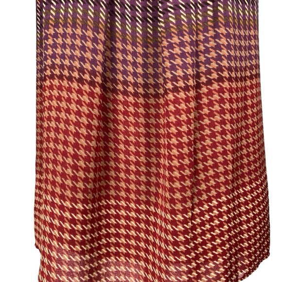 Cabi Plaid Tank Top Red Purple Wine Sleeveless Shell Blouse Houndstooth - Picture 9 of 13